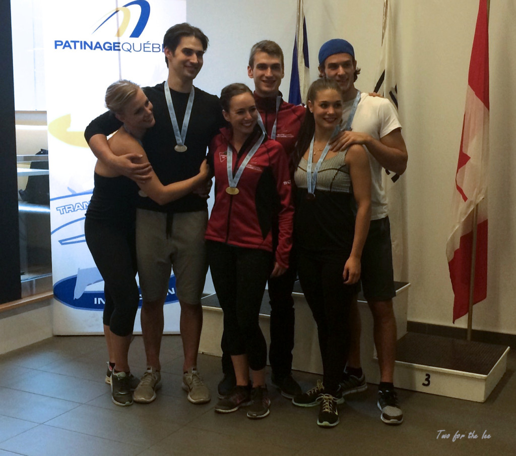 Medalists in the 2015 Quebec Summer Championships free dance. Photo by Jacquelyn Thayer.