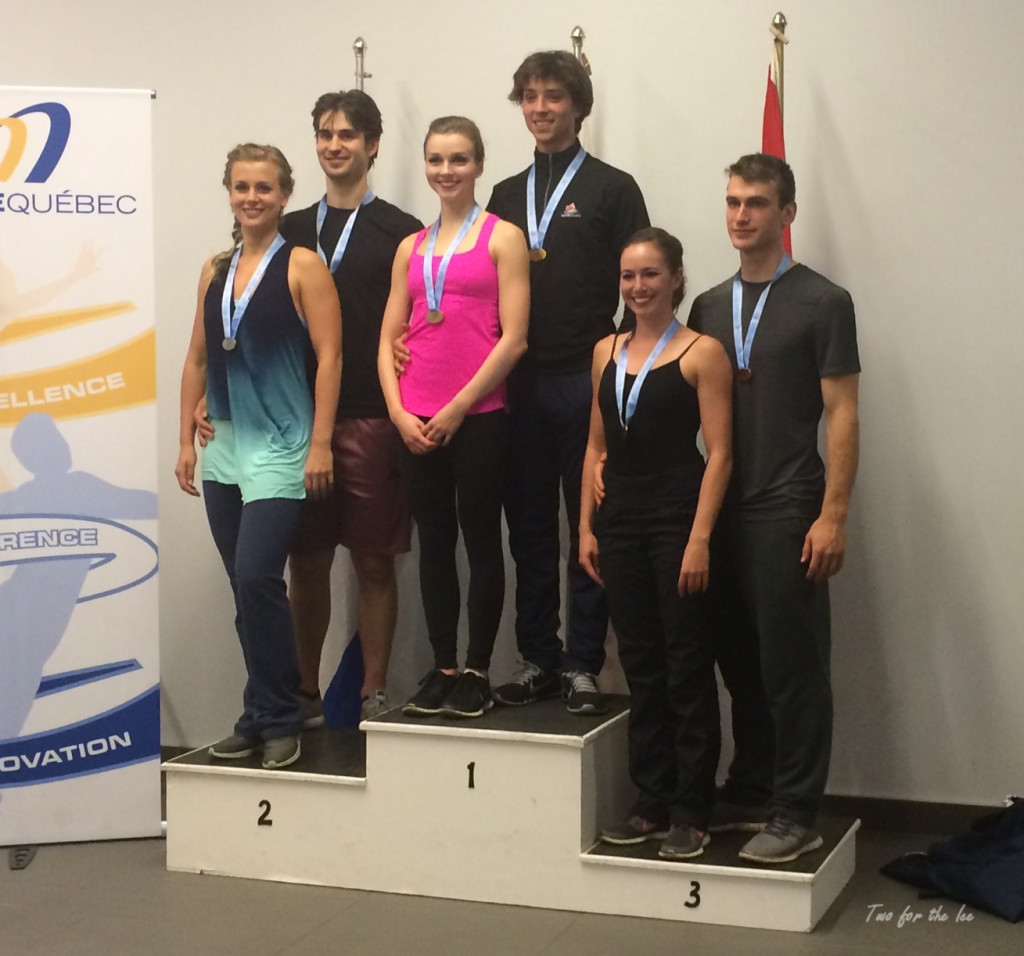 Medalists in the 2015 Quebec Summer Championships short dance. Photo by Jacquelyn Thayer.